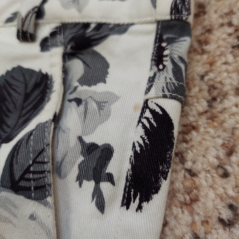 Womens Black & White Floral Bird Print Capri Pants Size 8 TIBI Business Casual - Picture 4 of 14